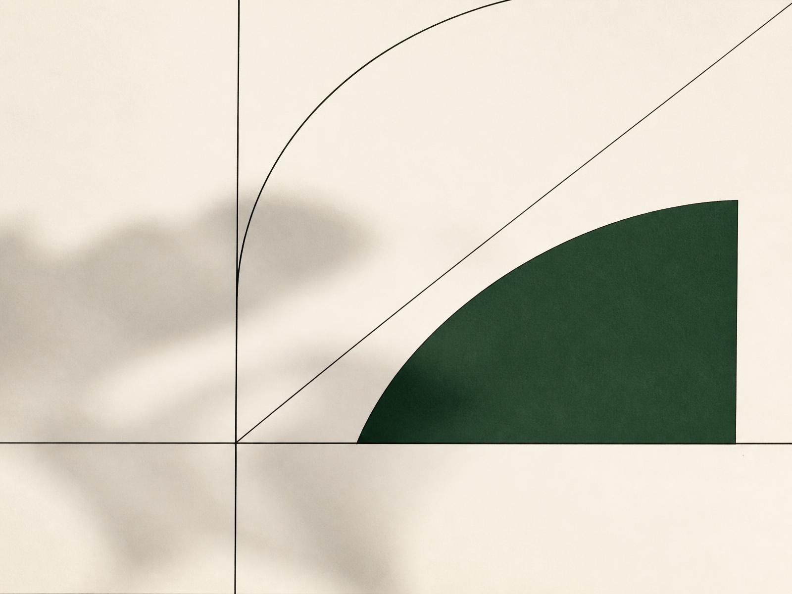 Composition graphique minimaliste évoquant la structure d'un site web